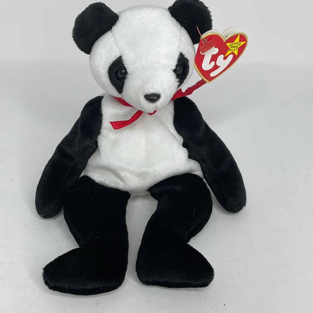 Vintage 1997 Fortune Panda Bear Date of Birth Dec 6, 1997 Ty Beanie Baby